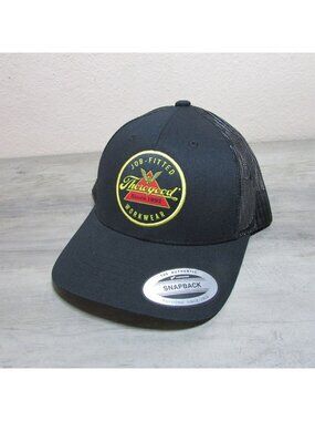 Thorogood Job Fitted Workwear Circular Patch Meshback Snapback Hat Cap Black